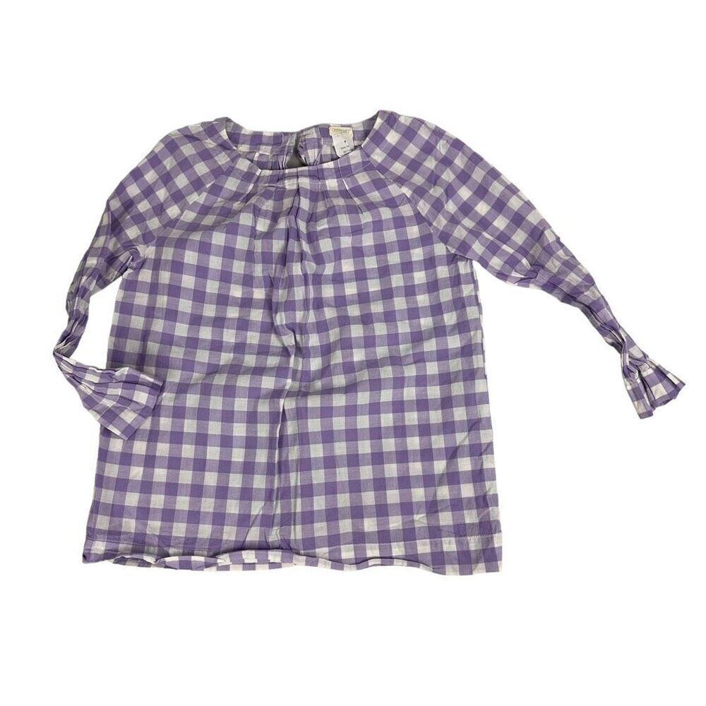 Crewcuts Purple Gingham Top size 8 Bow Back